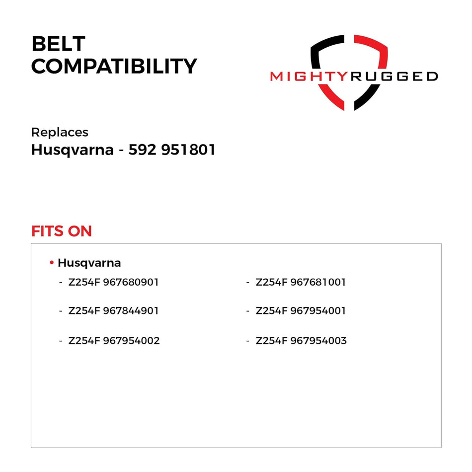 592951801 Husqvarna 54" Deck Belt — Fits Z254F, MZ54, RZT54 | Aramid Cord