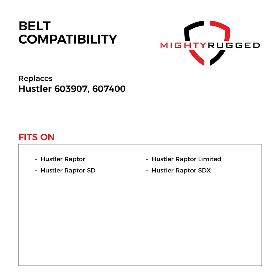 603907 Hustler Drive Belt — Fits Raptor, Raptor Limited, Raptor SD | Aramid Cord