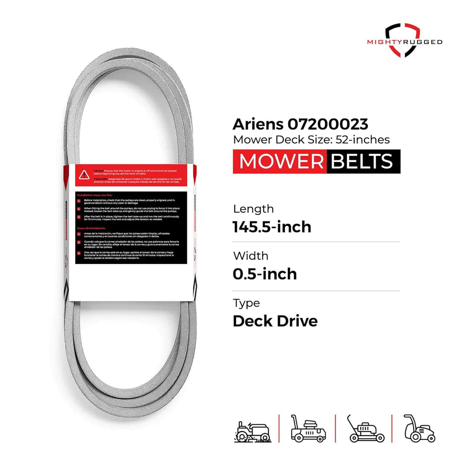 07200023 Ariens 52" Deck Belt — Fits Zoom 1640, Zoom 1840, Zoom 2044 | Aramid Cord