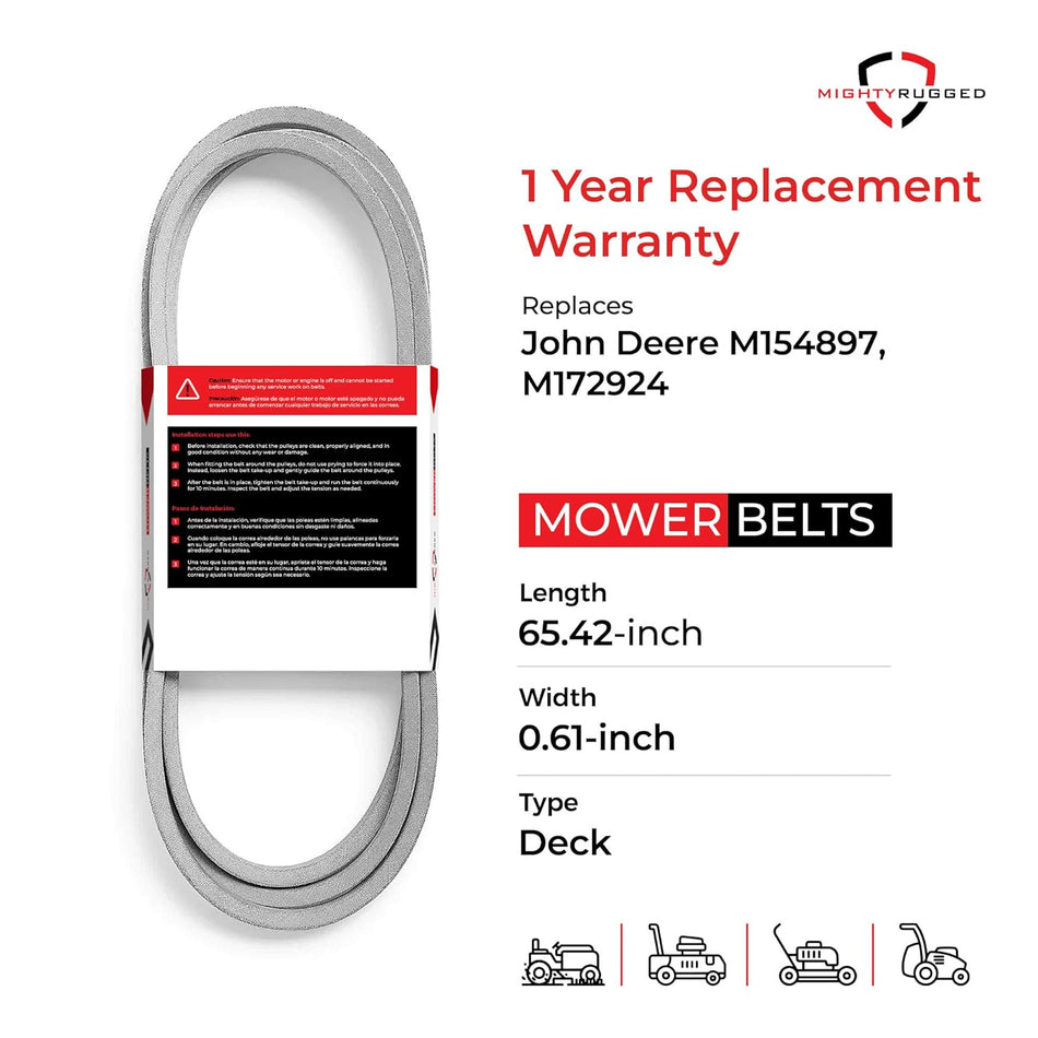 M154897 John Deere Drive Belt — Fits X300, X304, X310 | Aramid Cord