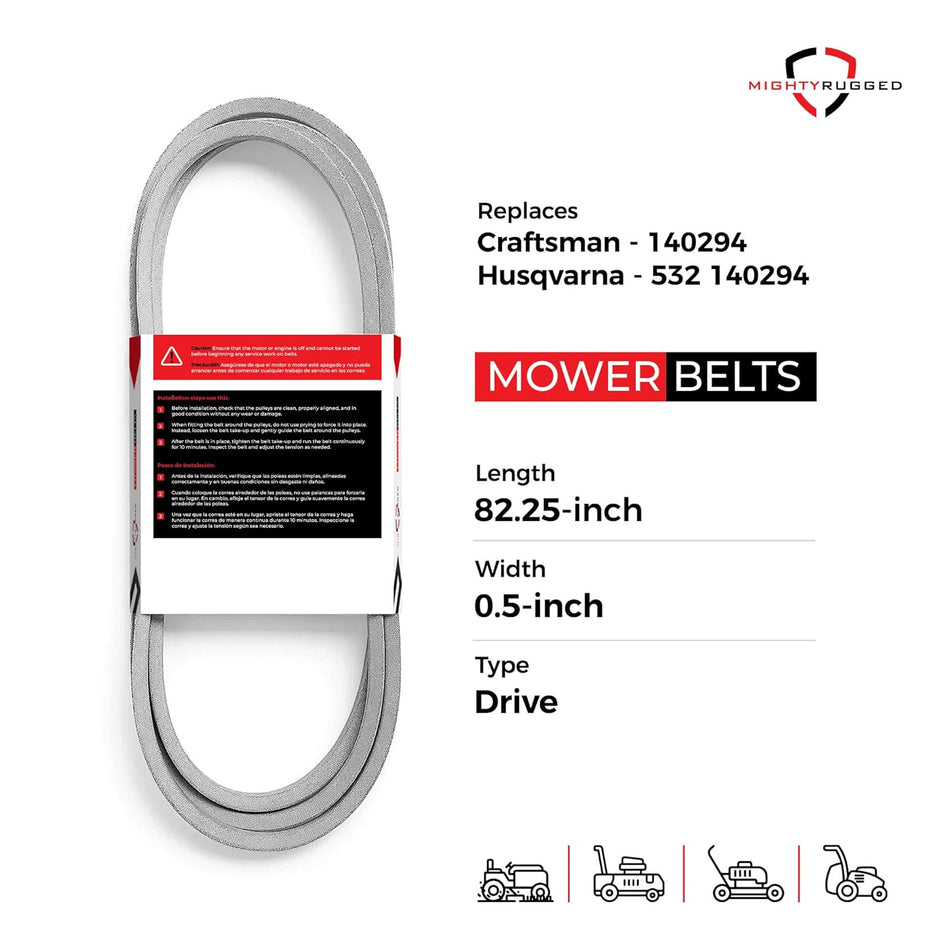 140294 Craftsman Drive Belt — Fits LTHK1342A, LTHK1342B, LTH130 | Aramid Cord