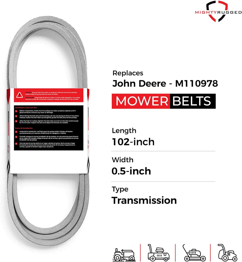 M110978 John Deere Drive Belt — Fits LX176, LX178, LX186 | Aramid Cord