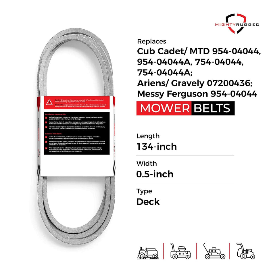954-04044A Cub Cadet 50" Deck Belt — Fits RZT22, RZT50, RZT50KH | Aramid Cord