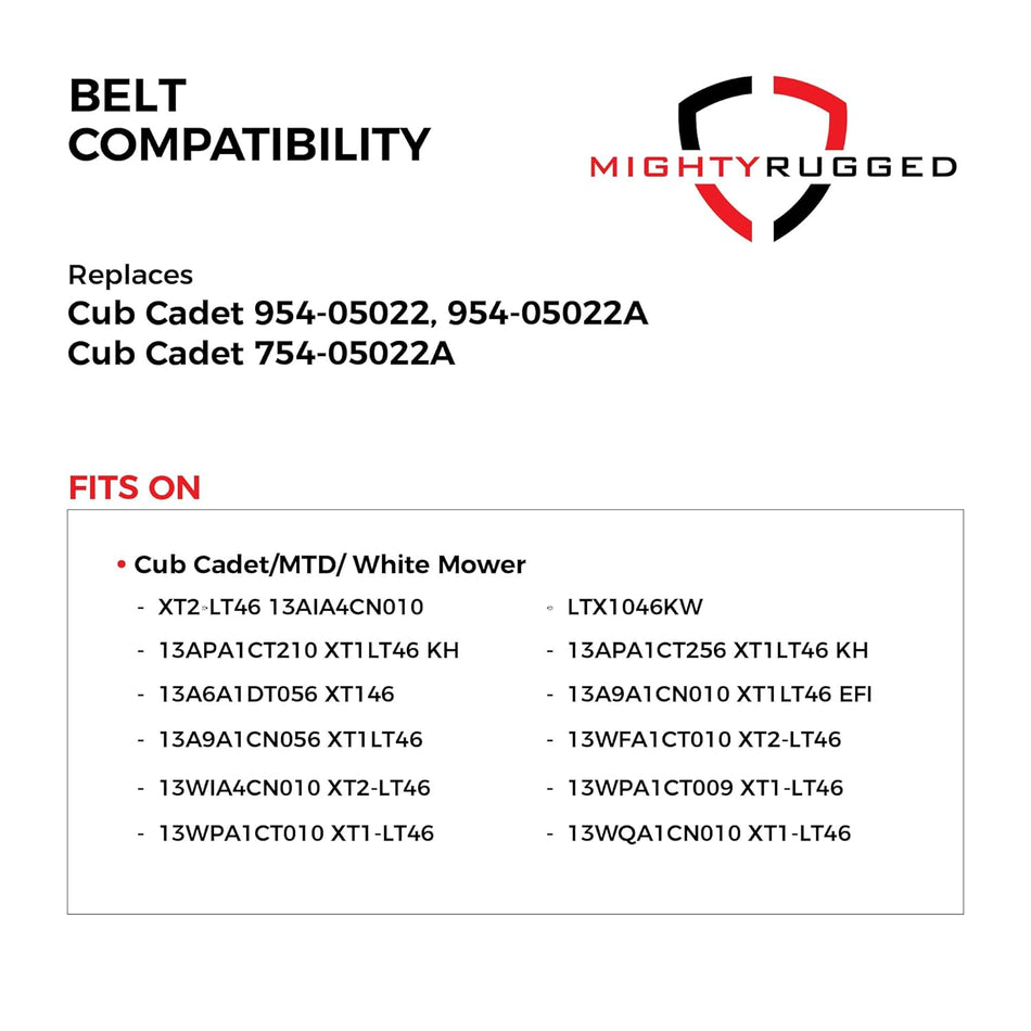 954-05022A Cub Cadet 46" Deck Belt — Fits XT2-LT46 13AIA4CN010, XT2LT46 13AFA1CT010 | Aramid Cord