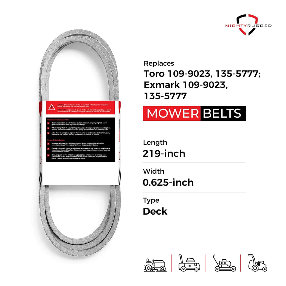 109-9023 Exmark 72" Deck Belt — Fits Lazer Z, Lazer Z Advantage, Lazer Z Advantage X | Aramid Cord