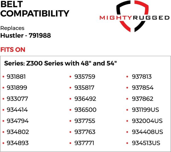 MightyRugged Hustler OEM Replacement Belt 791988 - FITS Hustler Raptor with 52 inch Deck Belt - 5/8 x 140 3/4 - Image 3