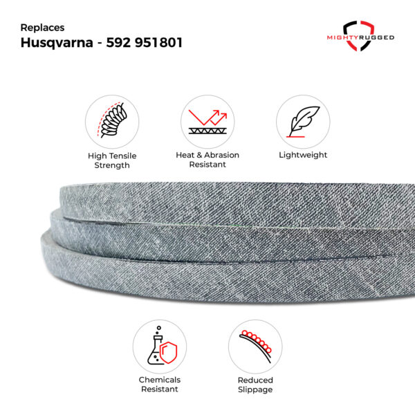 592951801 Husqvarna Deck Belt Replacement - Belt Length 152" - Premium, Heavy-Duty, Aramid Cord for Husqvarna Zero-Turn 54" Deck Mowers - Husqvarna Z254F Deck Belt - Image 3