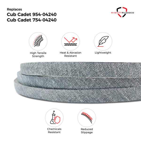 754-04240, 954-04240 Deck Belt Replacement for Cub Cadet - Belt Length 162.9" - Heavy-Duty, Durable, Aramid Cord Drive Belt for Cub Cadet LTX1050, LTX1050VT, SLTX1050, LTX1050KH, LTX1050KW - Image 3