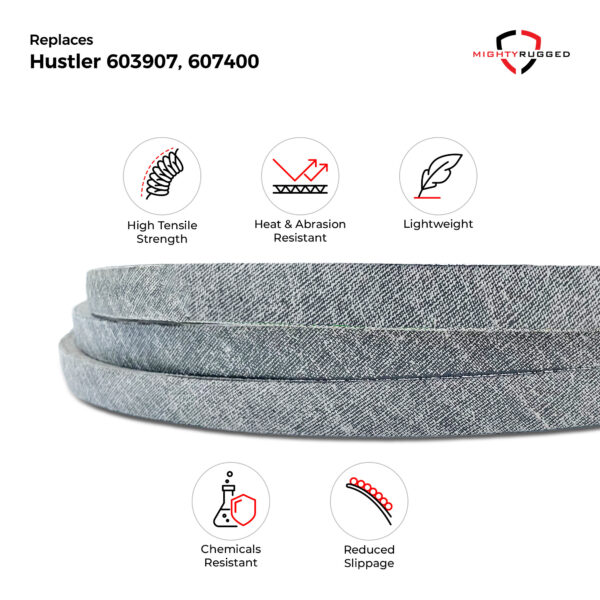 603907 Hustler Pump Drive Belt Replacement - Belt Length 51" - Heavy-Duty, Durable, Aramid Cord for Hustler Raptor, Raptor Limited, Raptor SD, Raptor SDX Mowers - Replaces OEM Parts 607400, 603907 - Image 3