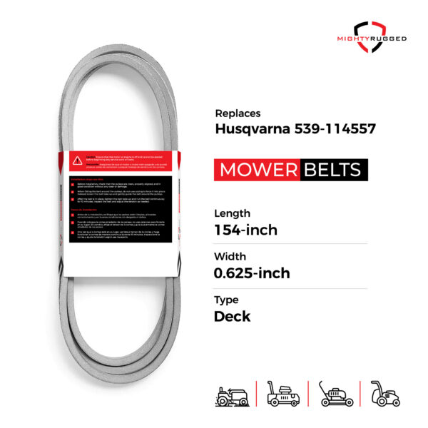 584453101 Deck Belt Replacement for Husqvarna - Belt Length 105.875" - Heavy-Duty, Durable, Aramid Cord Drive Belt for Husqvarna 2246LS, 2346XLS, YTH20K46, YTH2146XP, YTH2246 - Image 2