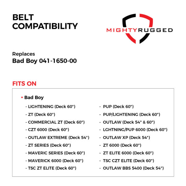 041-1650-00 Deck Belt Replacement for Bad Boy Mowers - Belt Length 167.75" - Heavy-Duty, Durable, Aramid Cord Deck Replacement for 041-1650-00 Bad Boy Belt - Image 3