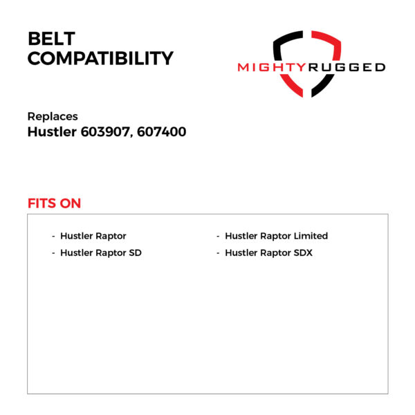 603907 Hustler Pump Drive Belt Replacement - Belt Length 51" - Heavy-Duty, Durable, Aramid Cord for Hustler Raptor, Raptor Limited, Raptor SD, Raptor SDX Mowers - Replaces OEM Parts 607400, 603907 - Image 4
