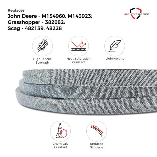 Lawn Mower Replacement Belts, Kevlar Aramid Construction, Fits John Deere Models, Heavy Duty Design (M154960) - Image 4
